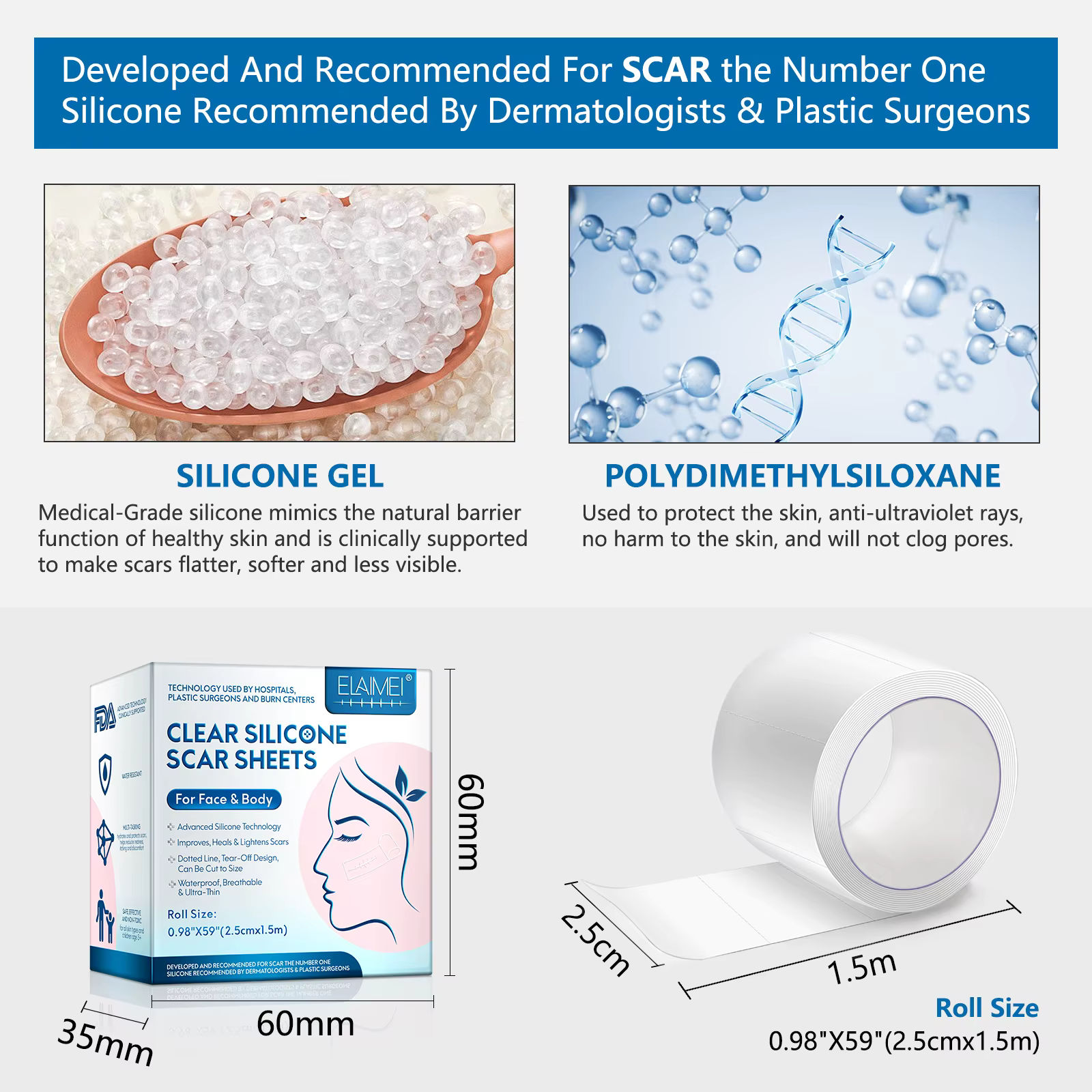 Dermatologist-tested scar care ingredients