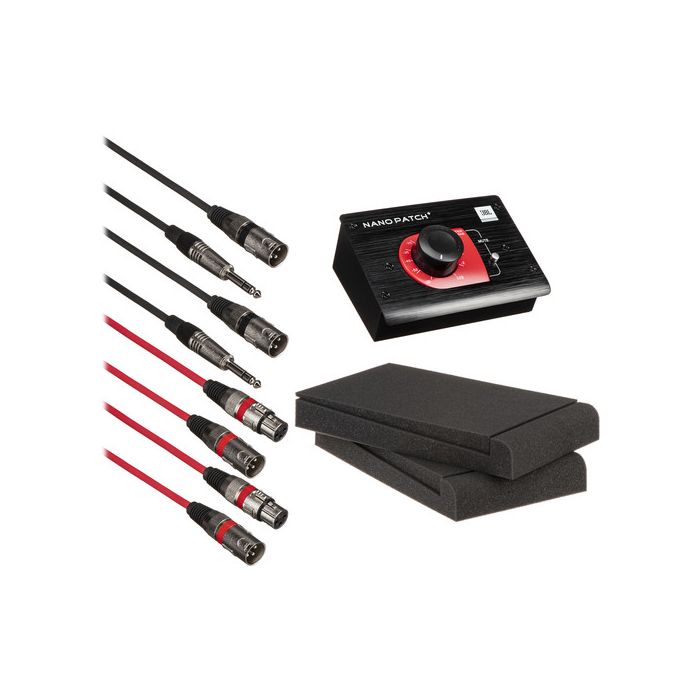 JBL Nano Patch Bundle with Speaker Cables and ISO Pads CameraPro