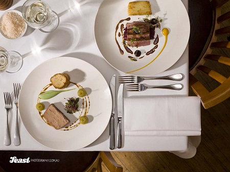 food photography plates on a table