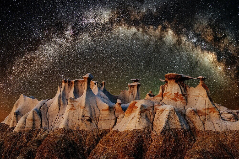 Rock formation with the milk way in the background
