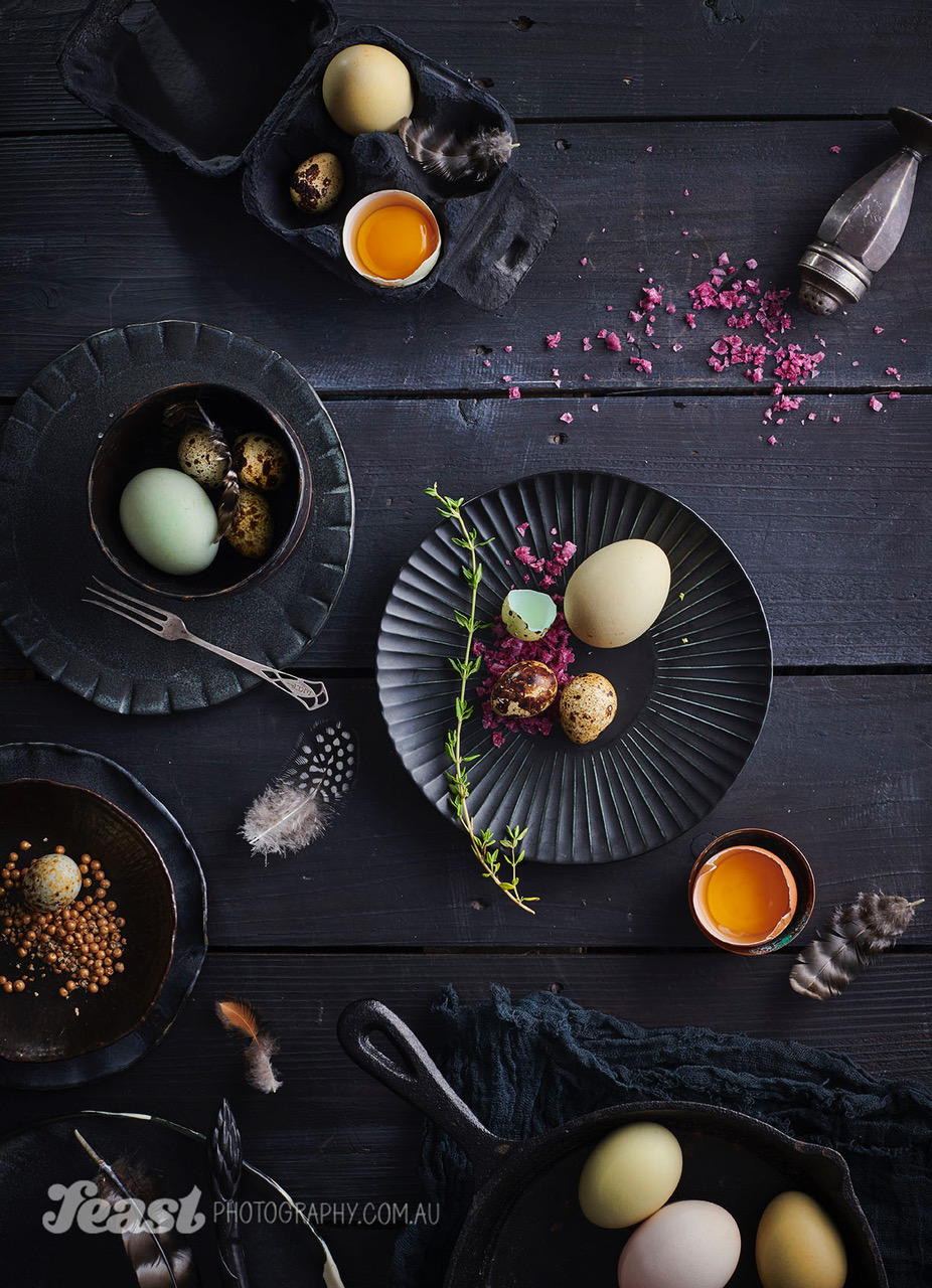food photography egg flat lay
