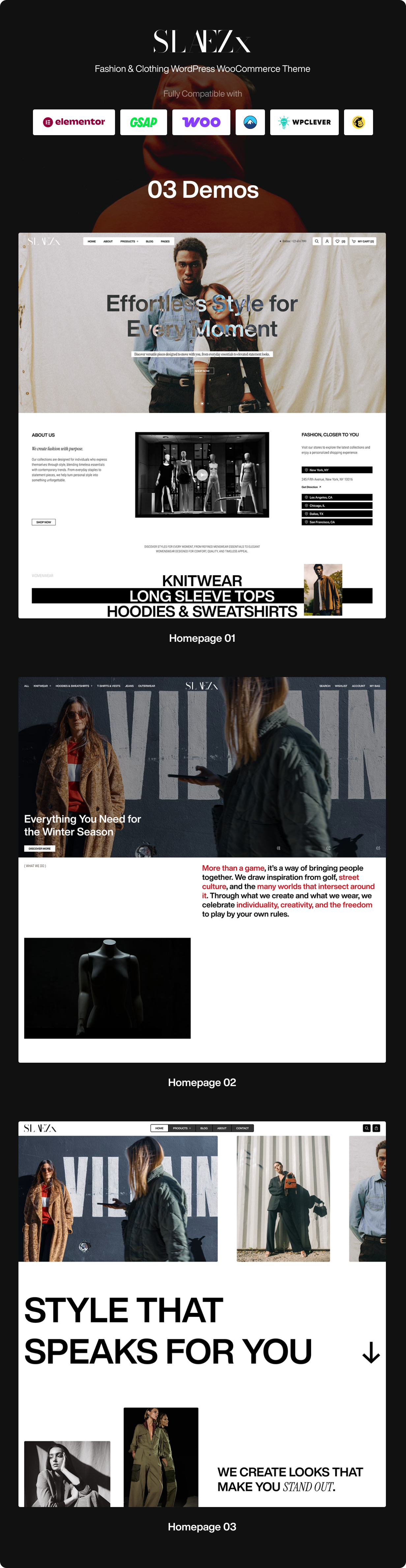 Slaezx - Fashion & Clothing Shop WooCommerce WordPress Theme with GSAP Animations - 1