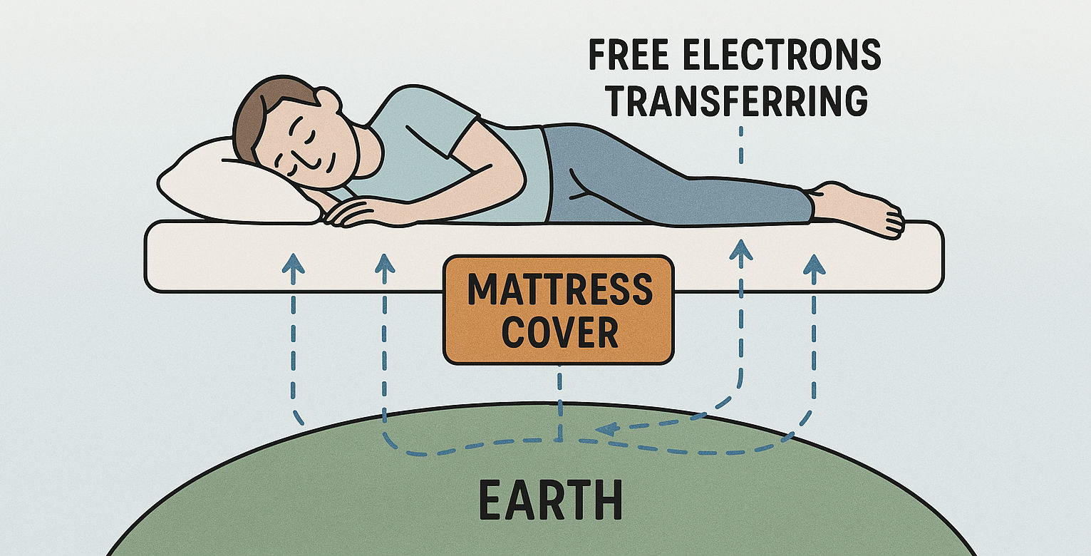 Diagram showing free radicals being neutralized by grounding