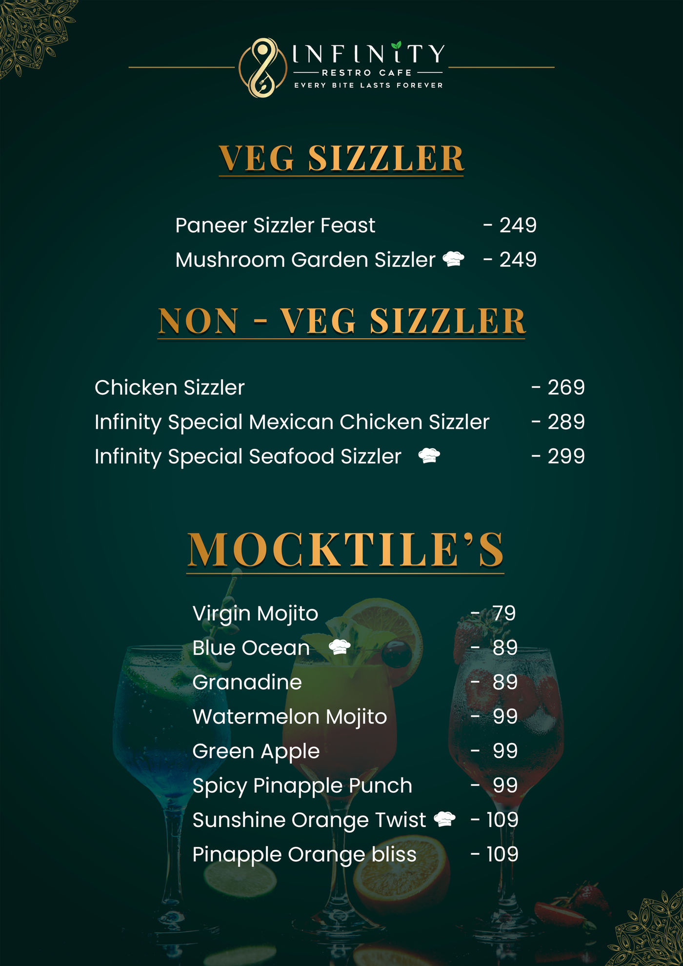 Menus design by Harish Kumar