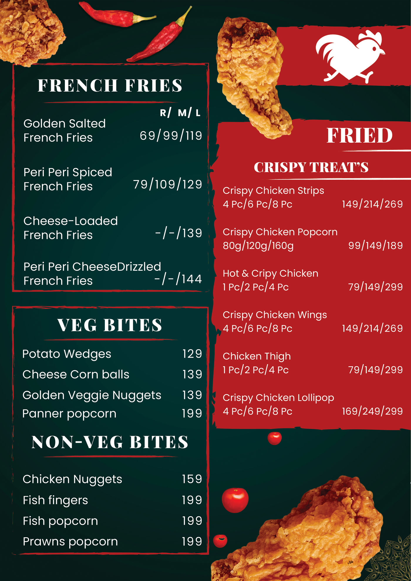 Menus design by Harish Kumar