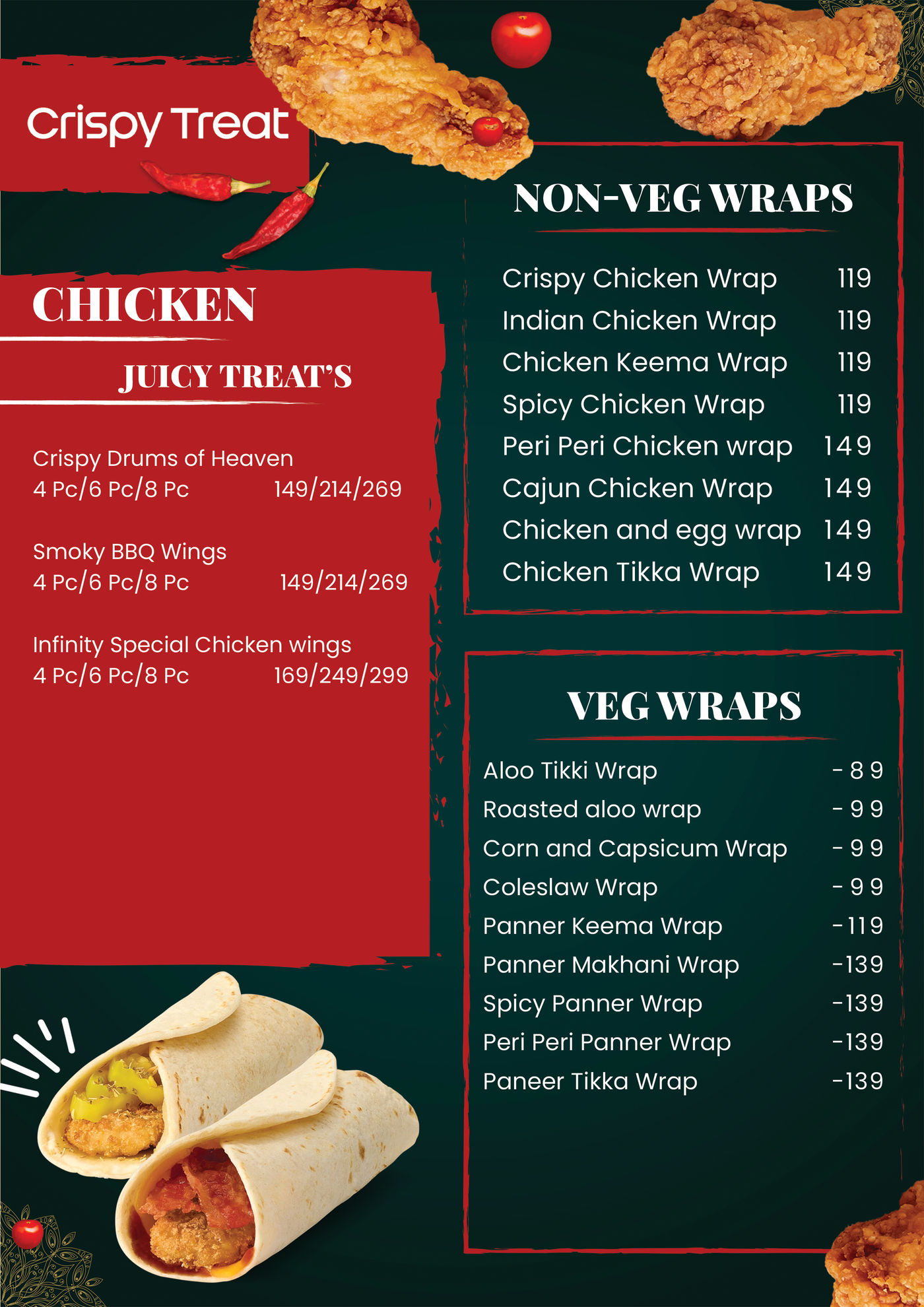 Menus design by Harish Kumar