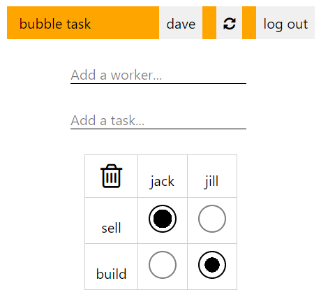 screenshot of bubble task