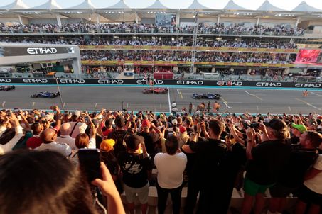 The start of the Abu Dhabi GP, watched from the Main Grandstand