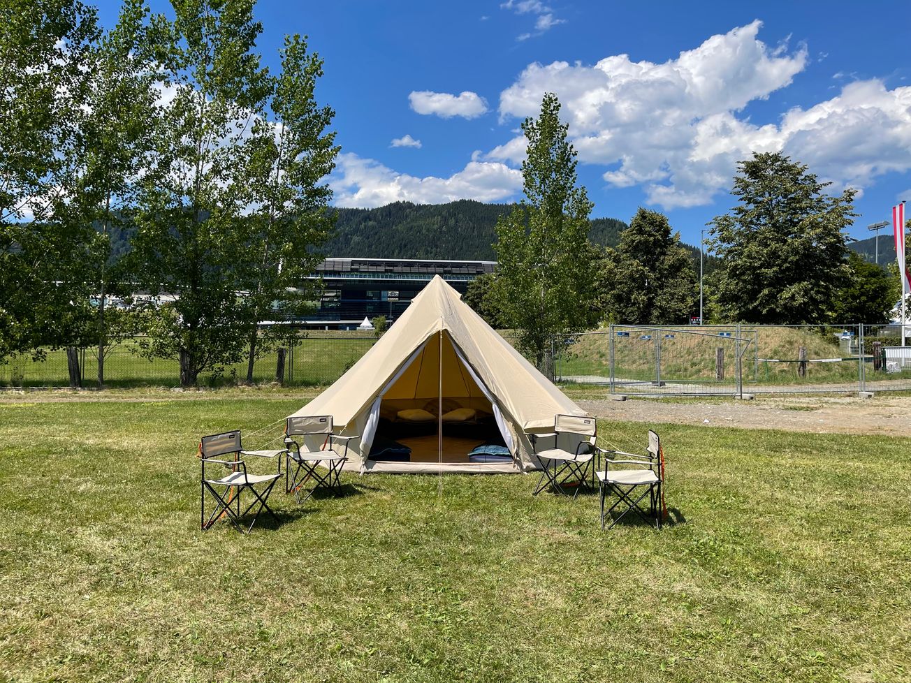 A tent on the front row camping