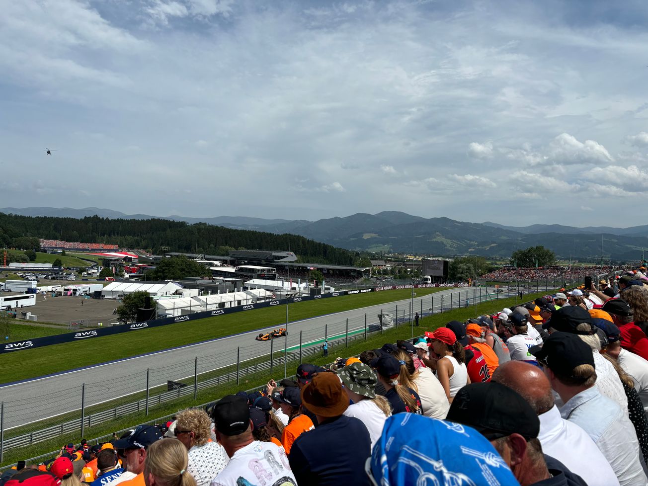 Fans on the Red Bull C/D/E Grandstand at the Austrian GP