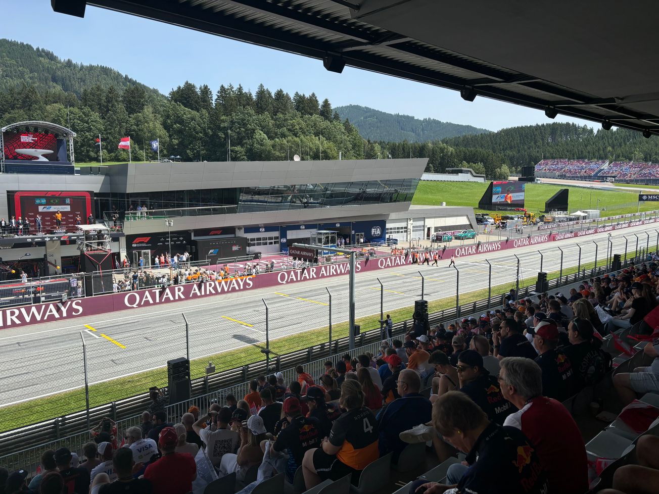 Fans on the Main Grandstand of Red Bull Ring