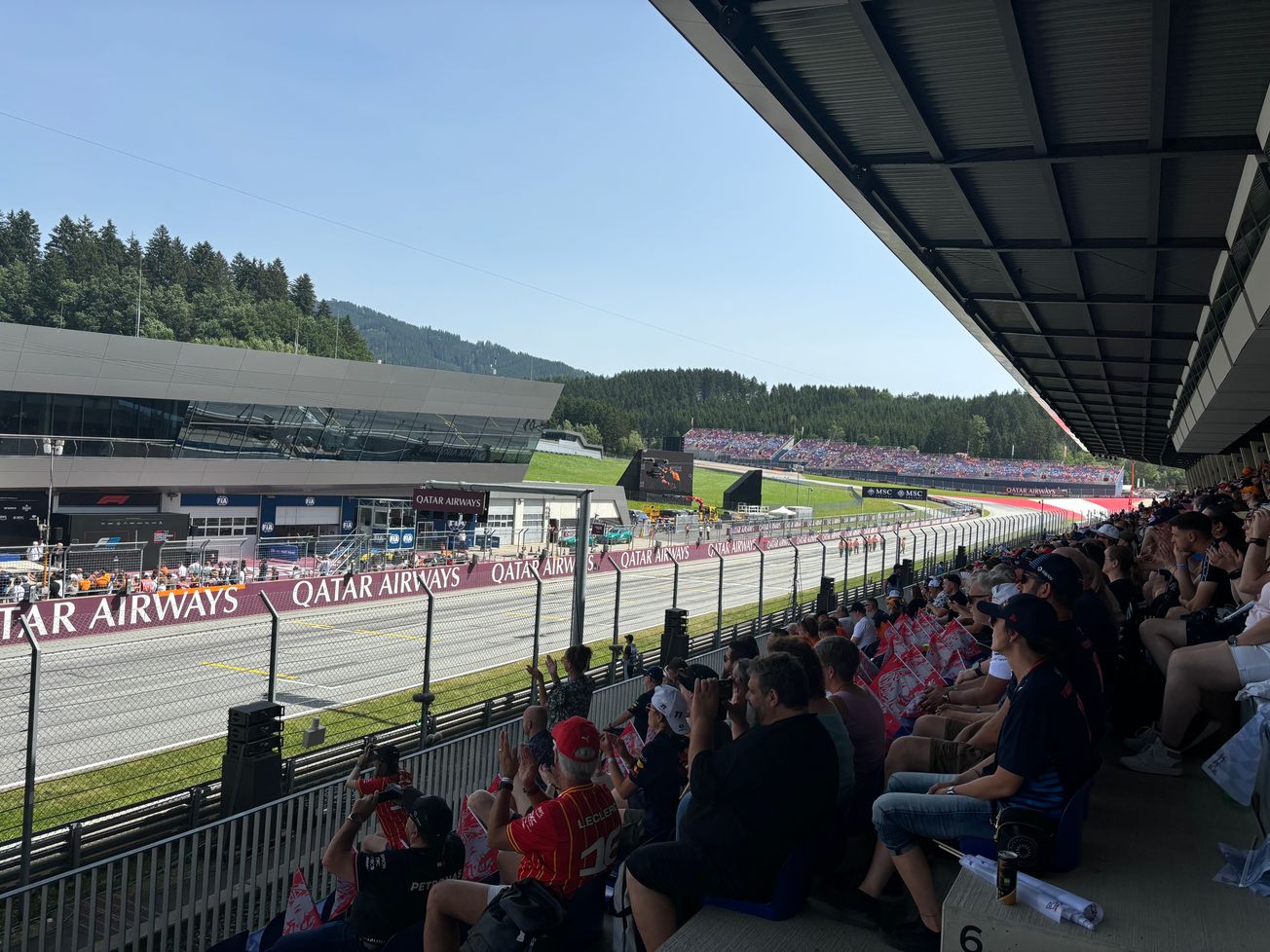 Fans on the Main Grandstand of Red Bull Ring