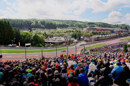 The view on the famous Eau Rouge section from the grandstand at the Belgian GP