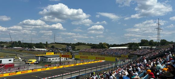 Various grandstands during the Hungarian GP, seen from the Grid Grandstand