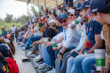Red Bull fans on a Grandstand of Autódromo Hermanos Rodríguez