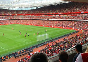 View of the pitch at Emirates Stadium during an Arsenal match