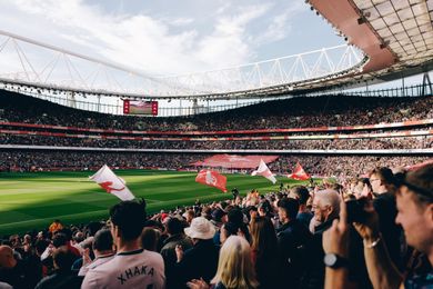 View of the pitch at Emirates Stadium during an Arsenal match