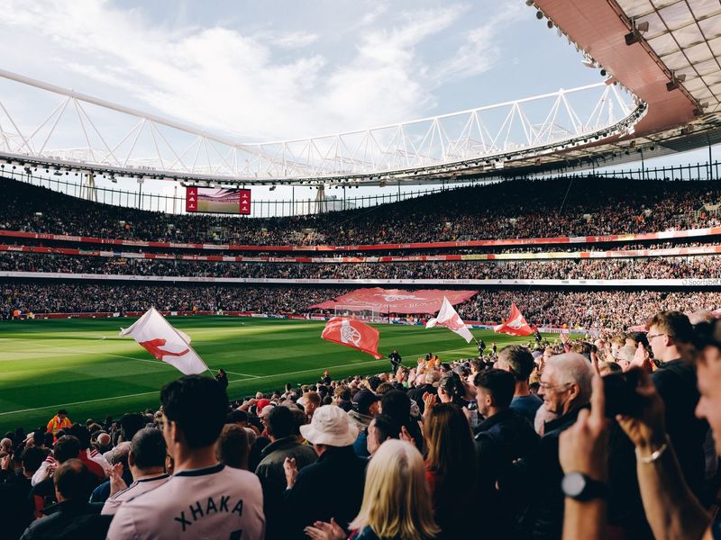View of the pitch at Emirates Stadium during an Arsenal match