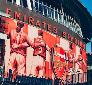 Side view of Emirates Stadium, home of Arsenal Football Club
