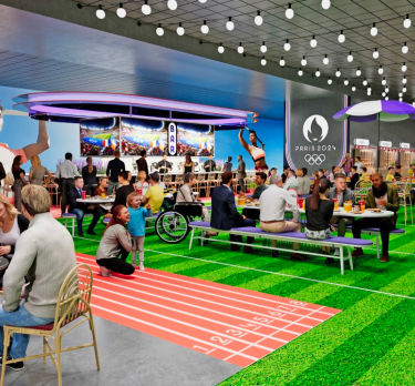 Bronze Hospitality lounge with guests - Olympic Games Paris 2024