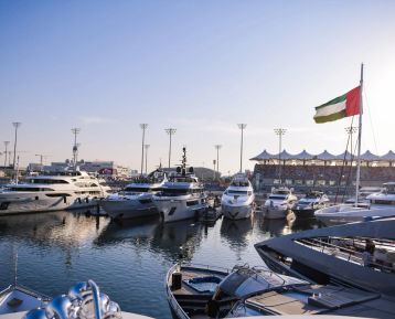 View of the Marina from a yacht at the Abu Dhabi GP