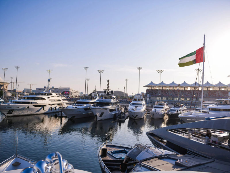 View of the Marina from a yacht at the Abu Dhabi GP
