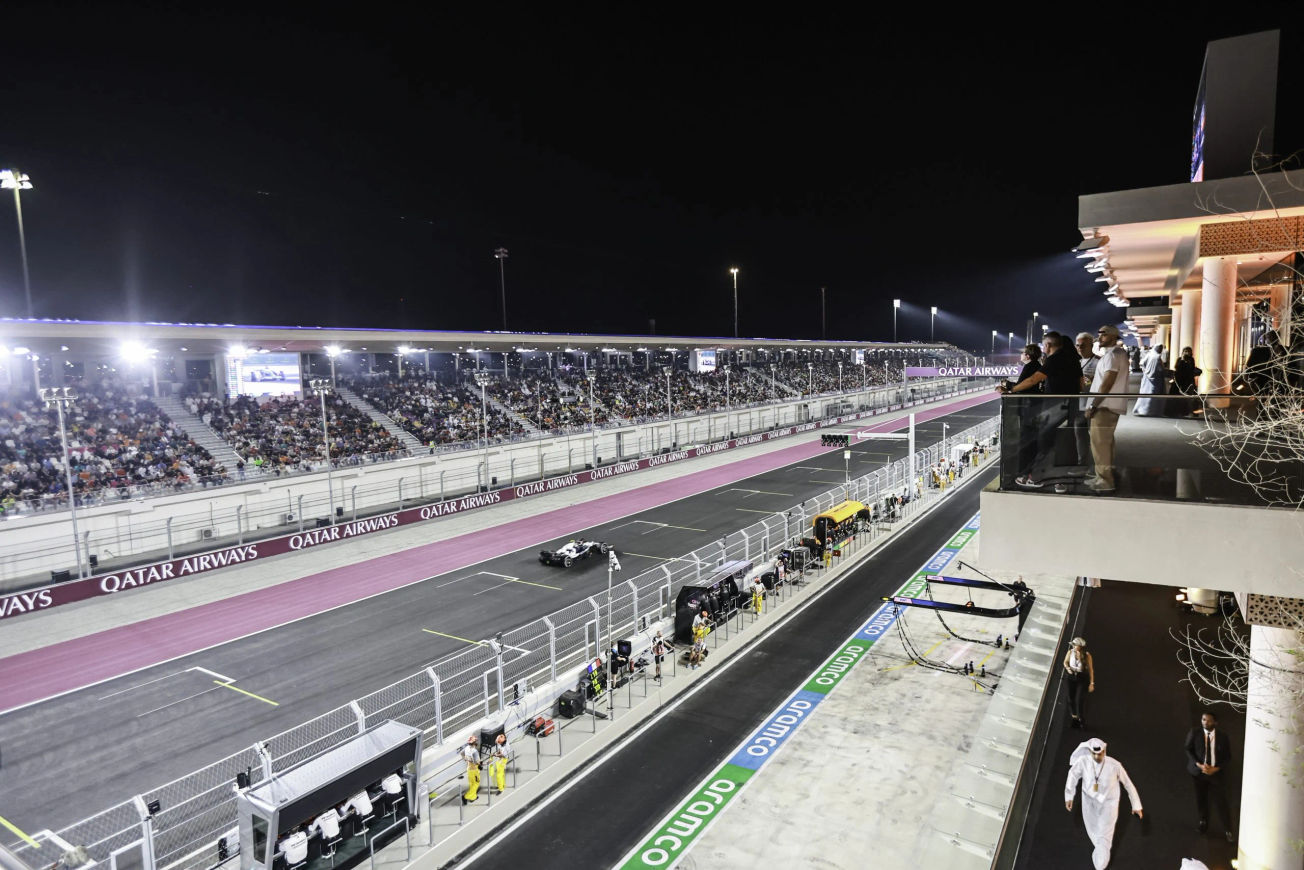 View of the starting grid at the Qatar GP