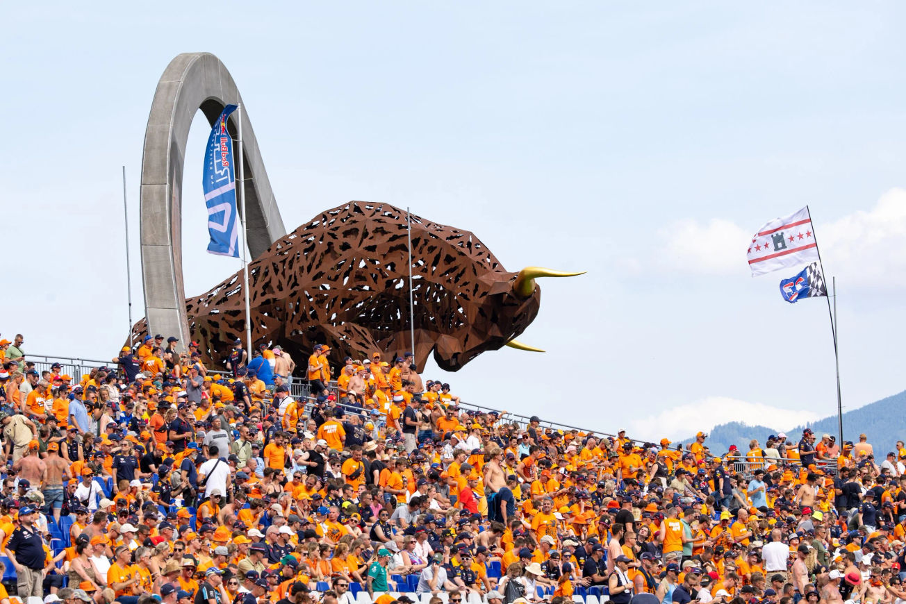 Dutch fans on the stands on the Red Bull Ring during the Austrian GP