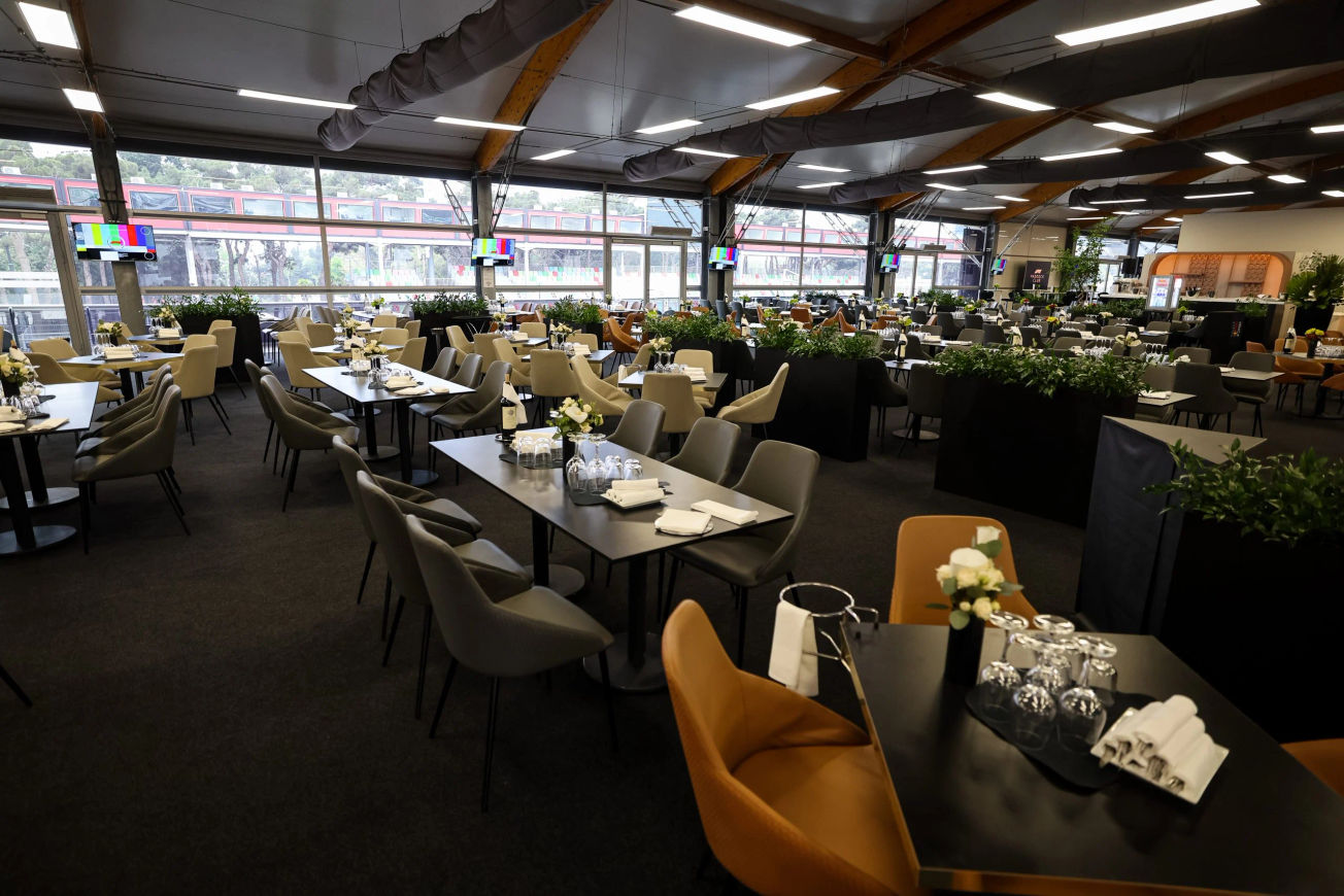 The dining area of the Paddock Club at the Azerbaijan GP