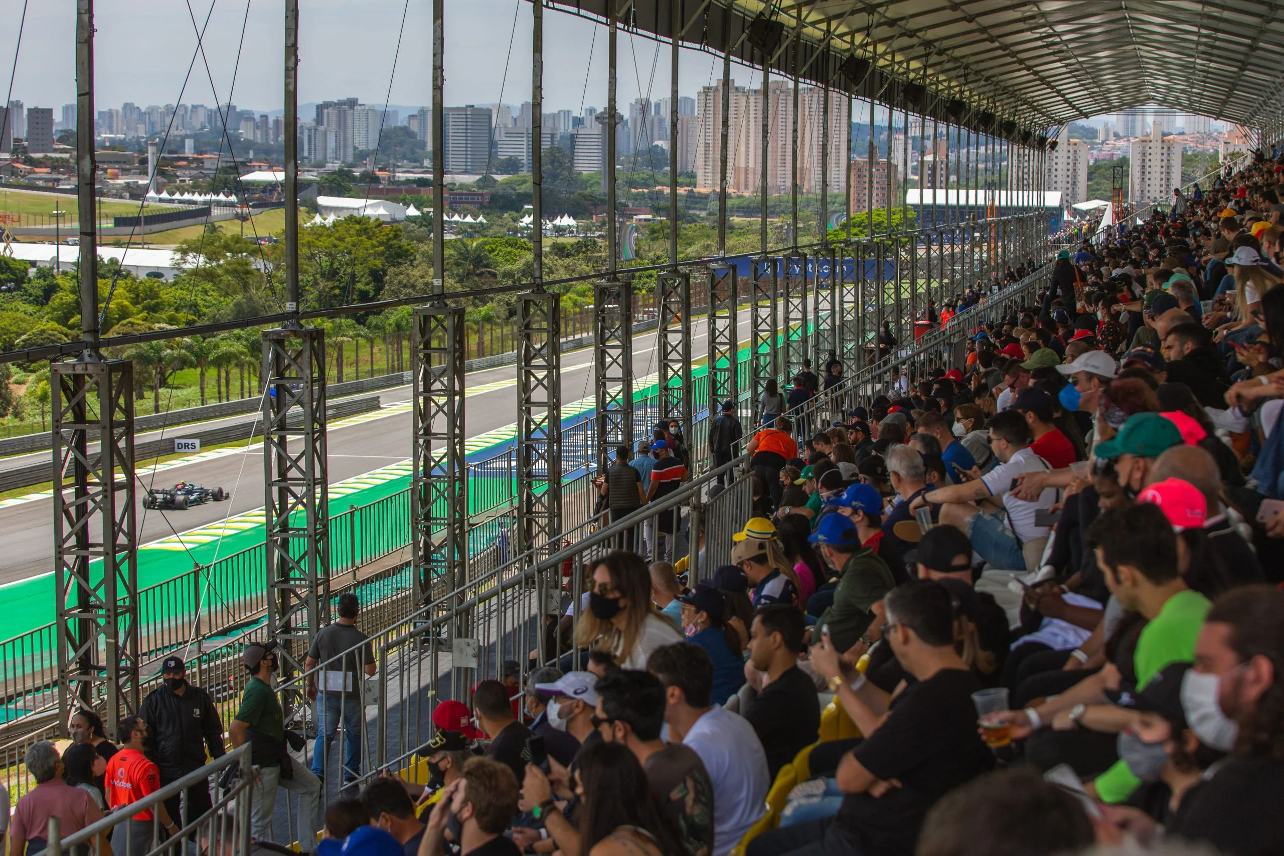 View from the covered Grandstand R at the Brazilian GP