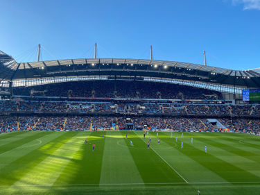 View of the pitch at Etihad Stadium from Joe’s Bar during a Manchester City match