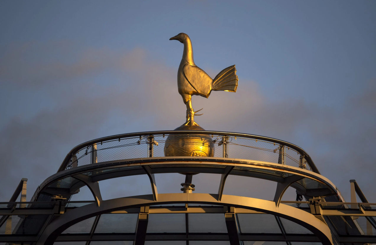 Tottenham Hotspur logo on the stadium