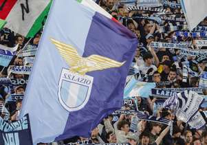 Fans and flag Lazio Roma