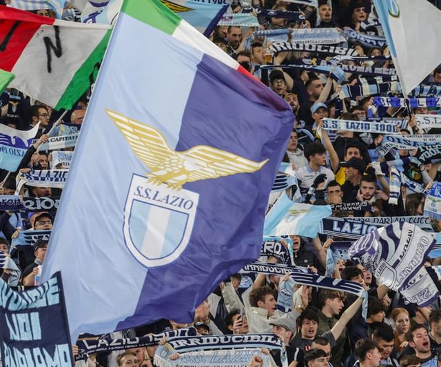 Fans and flag Lazio Roma