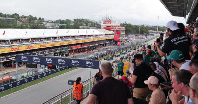 Fans on the Main Grandstand of Circuit de Barcelona-Catalunya checking out the starting line-up