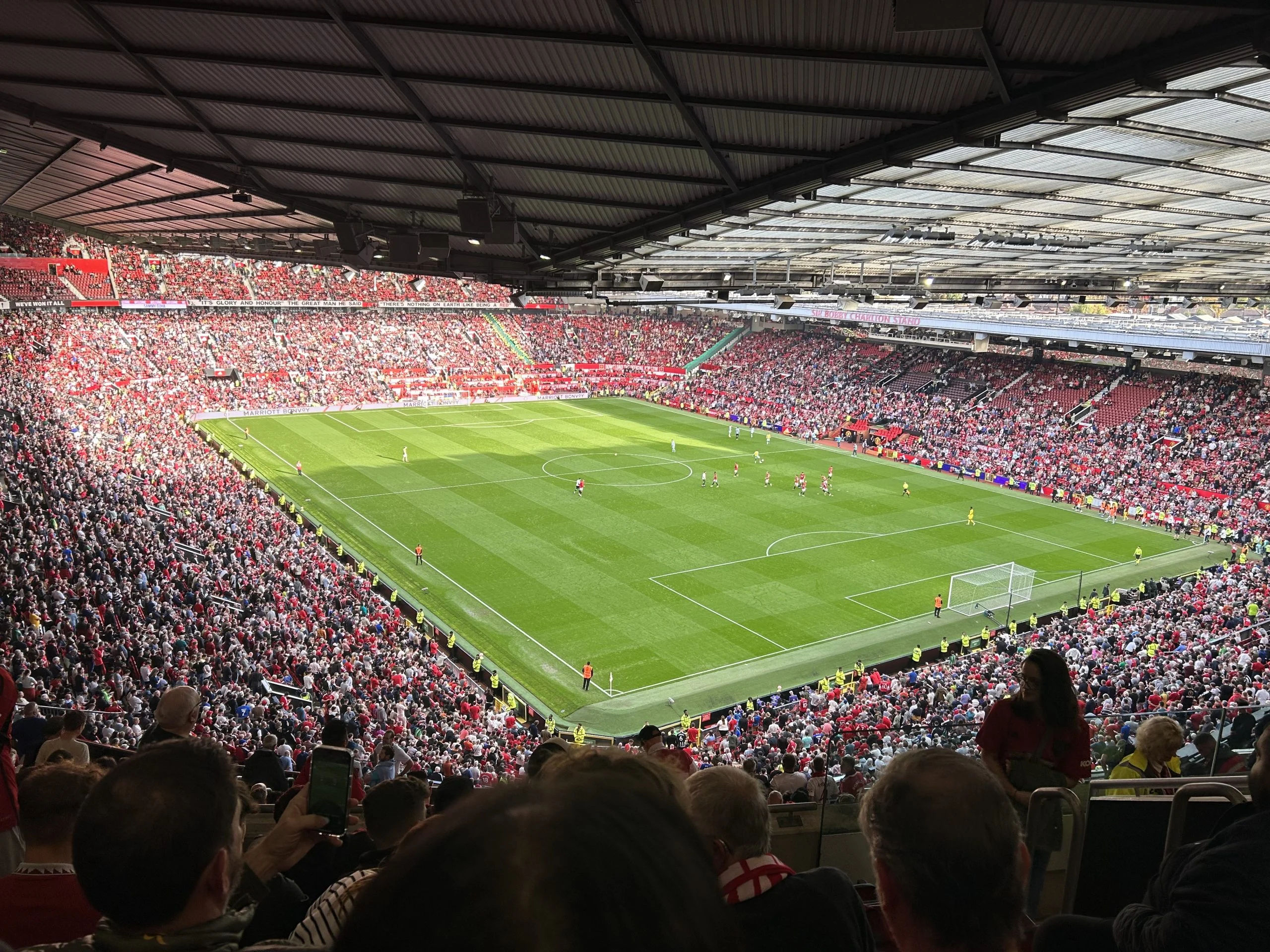 Corner view of Old Trafford during a Manchester United match