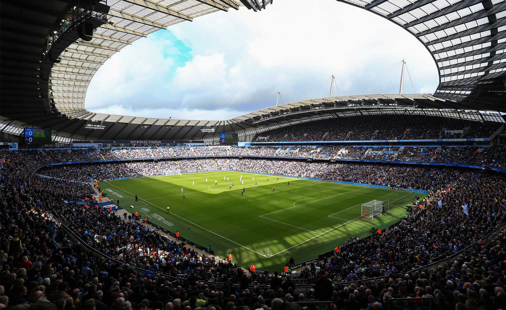 Corner view of Etihad Stadium during a Manchester City match