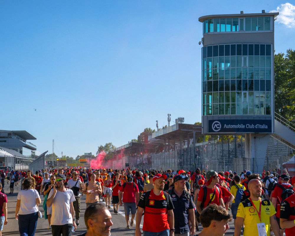 F1 fans on the track during the Italian GP on Monza