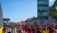 F1 fans on the track during the Italian GP on Monza