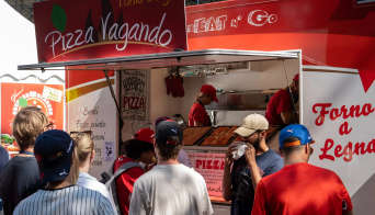 Pizza from the food trucks at the Italian GP