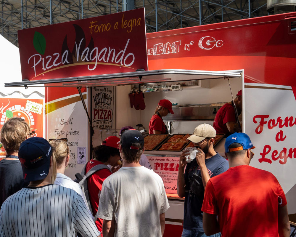 Pizza from the food trucks at the Italian GP