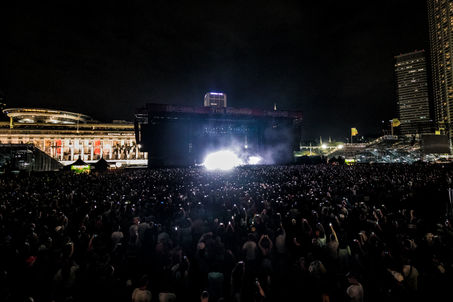 The Padang stage at the Singapore GP where the after race concerts are held