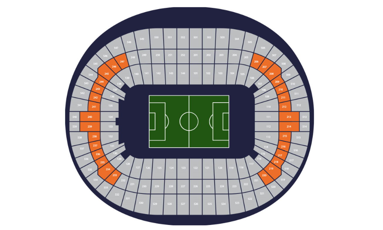 wembley gold hospitality seatingmap