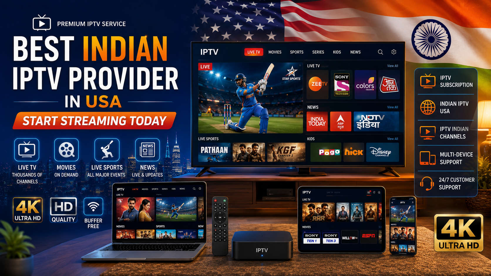 Best Indian IPTV Provider in USA: Start Streaming Today