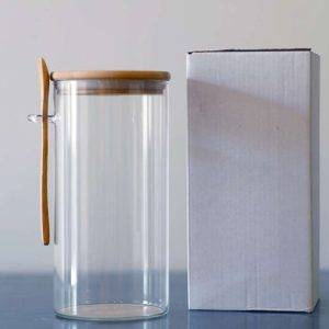 Borosil Jar Big +wood Lid & Spoon