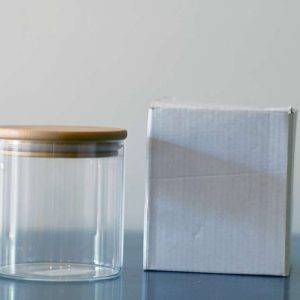 Borosil Jar Small + Wood Lid and Spoon