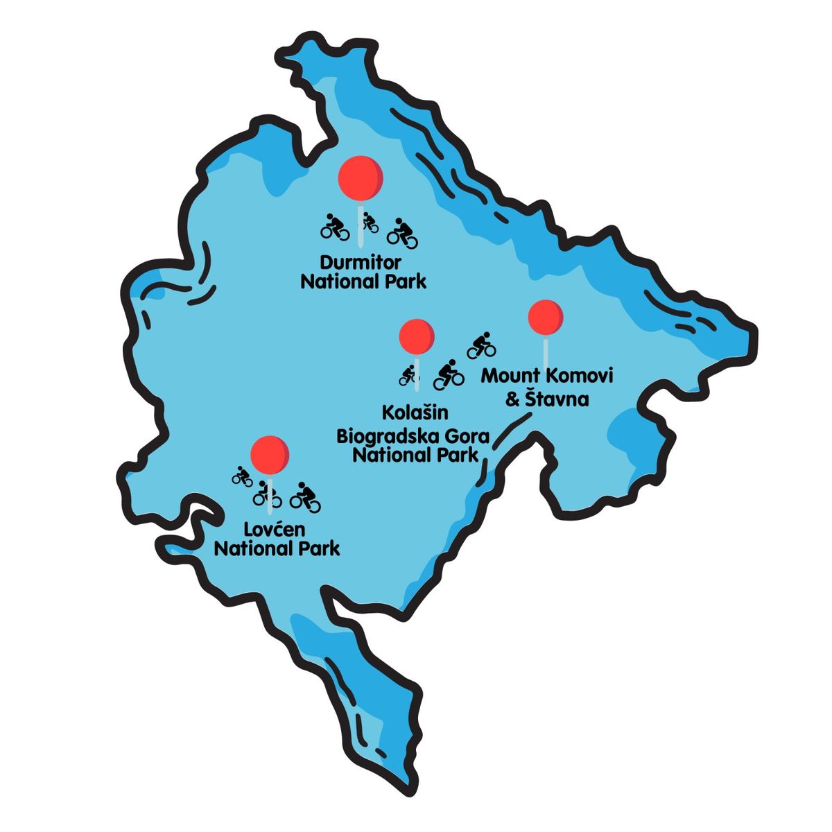 Peaks, Lakes & Legends: The Ultimate Montenegro E-Bike Adventure route map