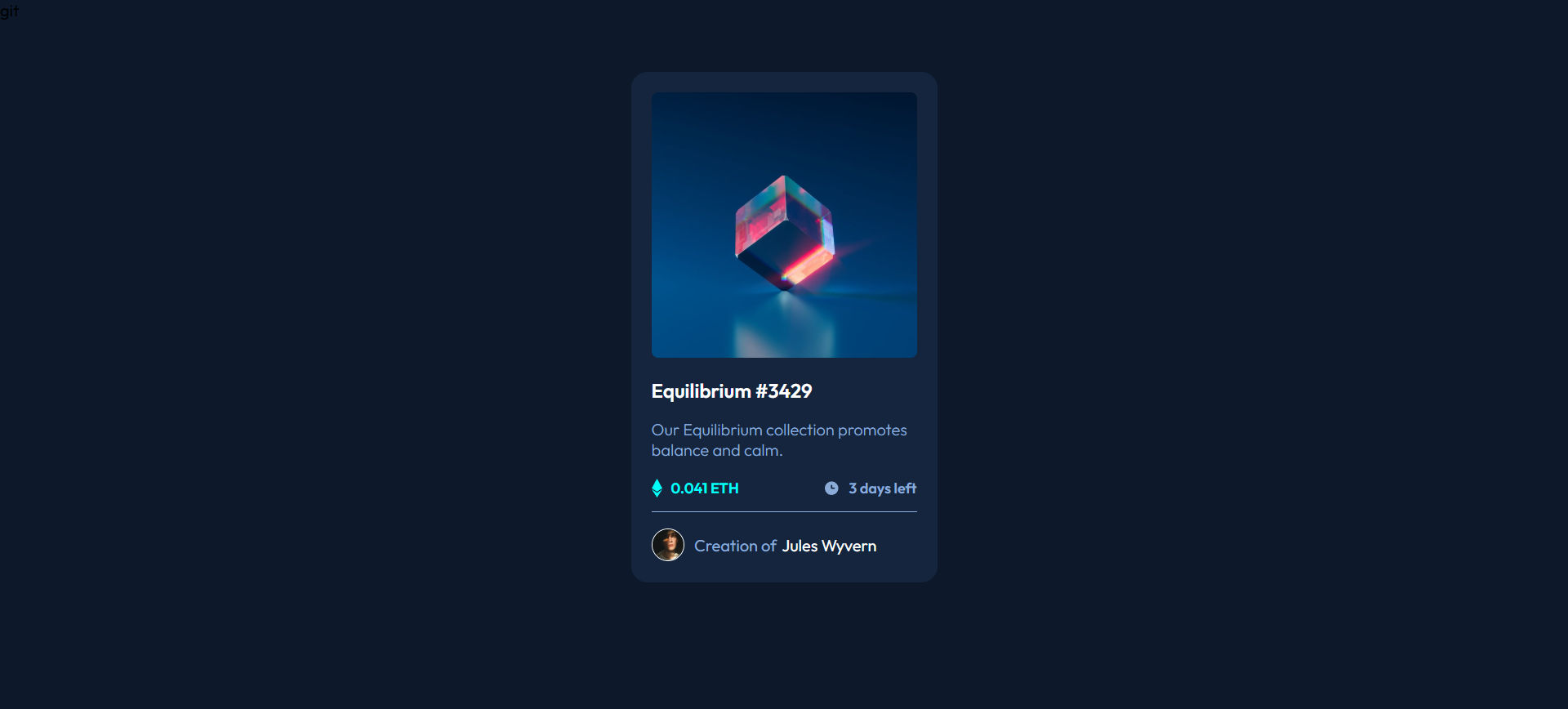 NFT Responsive Card 3D