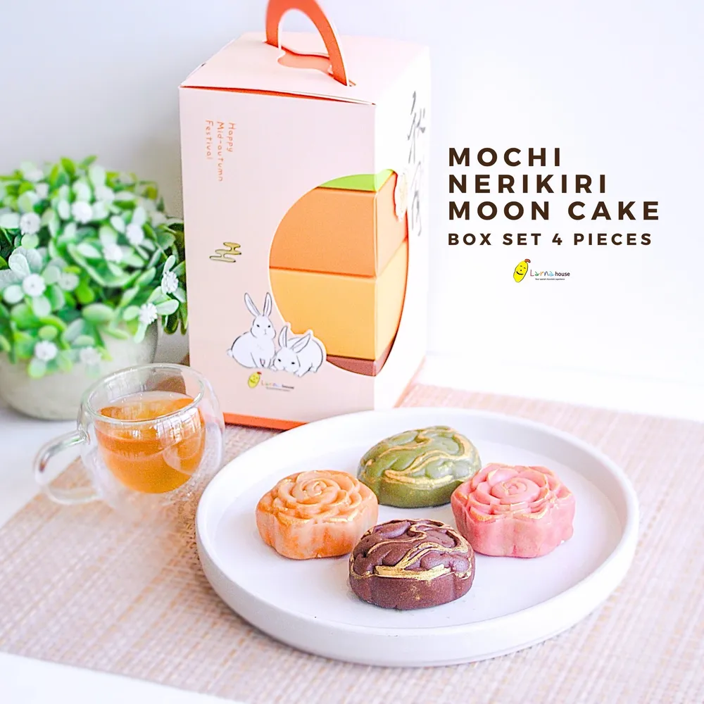 Mochi Nerikiri Moon Cake set 4 Pieces