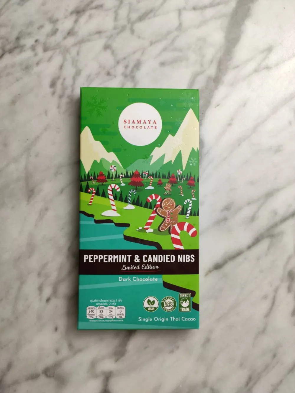 Siamaya Peppermint & Candied Nibs Dark Chocolate